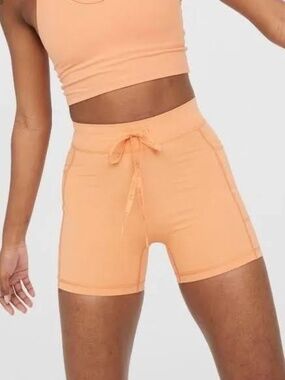 Aerie Offline Apricot Hi Rise Pocket Drawstring Biker Shorts - Size Medium